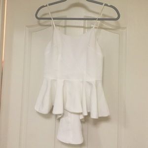 White peplum top