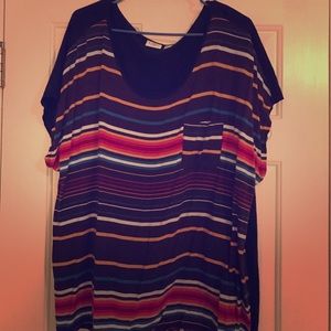 Multicolor striped tee