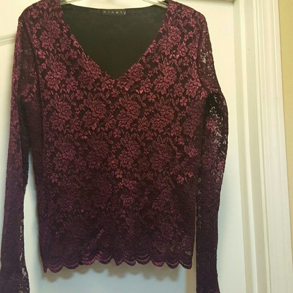 Purple lace top- Burgundy