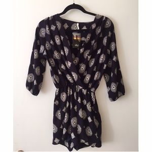 Brand new navy blue paisley pattern romper