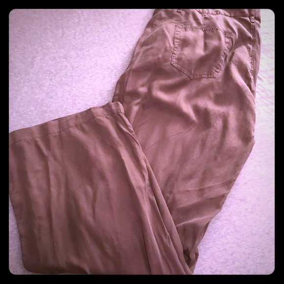 Olive/light brown wide leg trousers