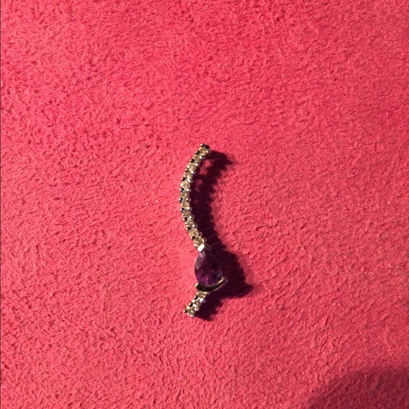 Diamond Pendant With Purple Stone