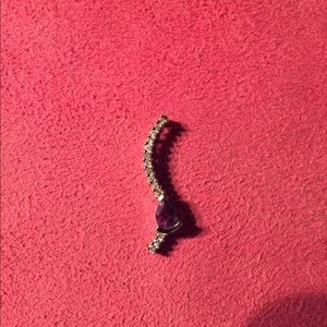 Diamond Pendant With Purple Stone