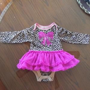 animal print/pink tutu onesie