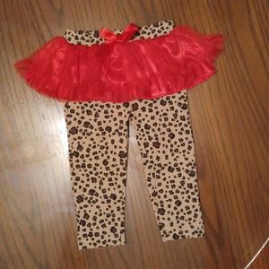 red tutu animal print leggings