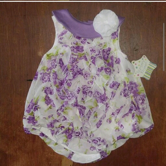 NWT purple floral ruffle onesie - Picture 1 of 2