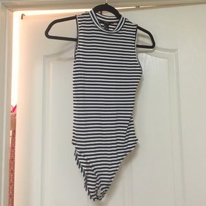 Black and white striped bodysuit