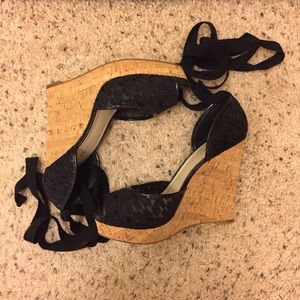 ❌SOLD❌ Nine West Love Story black lace wedges