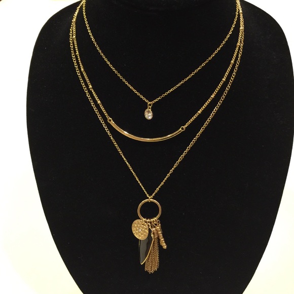 3 necklaces: Layer or wear alone gold colored
