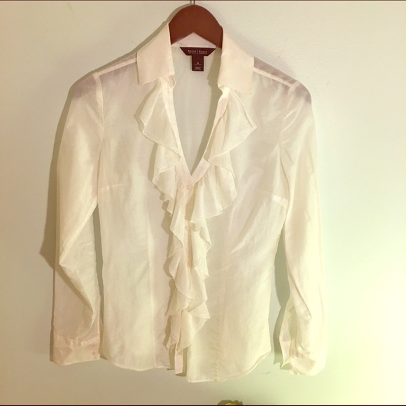 ❤️ WHBM Button Shirt Front Ruffles - Picture 1 of 4