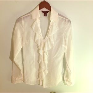 ❤️ WHBM Button Shirt Front Ruffles