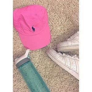 Pink polo hat