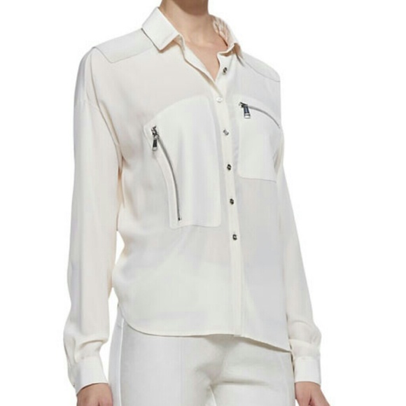 Andrew Marc Tops - Andrew Marc x Richard ChaiSilk Long Sleeve Button-