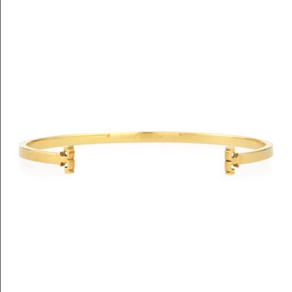 Tory Burch skinny serif T-logo cuff bracelet