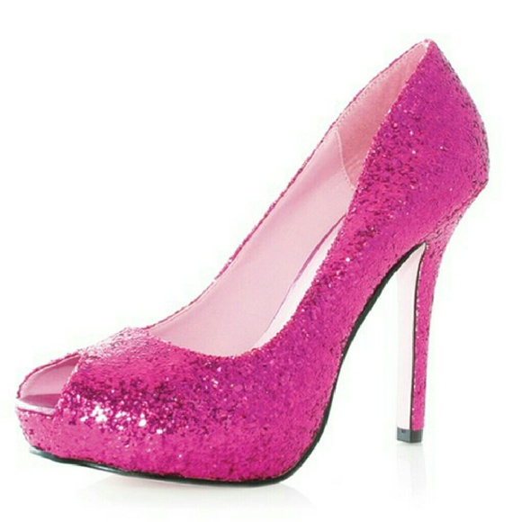 New Leg Avenue Bright Pink Glitter Heels