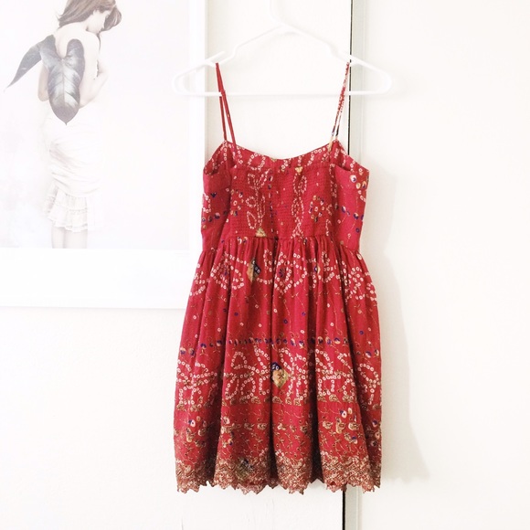 Free People Gold Embroidered Print Dress - Picture 2 of 3
