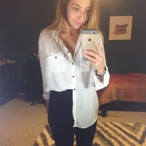❤️SOLD❤️ Long Sleeved White Button Up