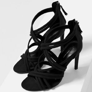 Zara knotted suede heels