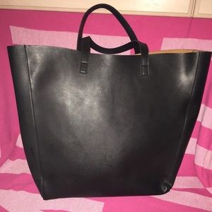 XLarge Black Leather Tote Bag