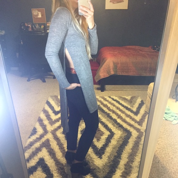 Long Gray shirt dress - Picture 3 of 3