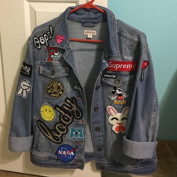 custom patch denim jacket