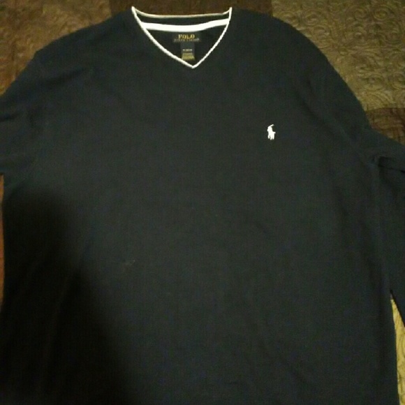 Navy polo ralph lauren v-neck sweater