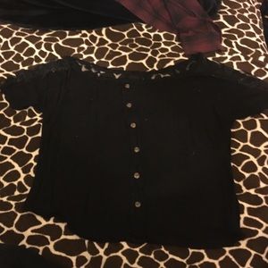 Black shirt lace in back