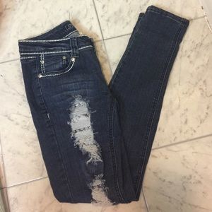 SALE NEW Distressed skinny jeans with bling