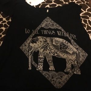 Black crop top low cut on sides