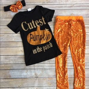 Girl's Cutest Pumpkin In The Patch Outfit