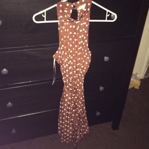 Brown polka dot dress