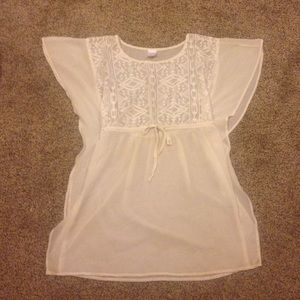 Sheer, cream, swimsuit cover!