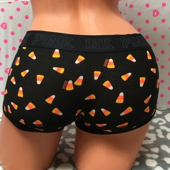 Pink logo band Halloween candy corn boy shorts - Picture 2 of 2