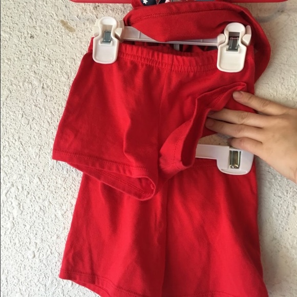 Little Girl's Red White & Blue Tank & Short Set - Picture 4 of 4