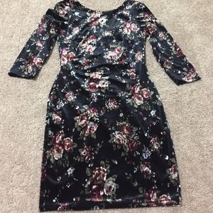 Mid Rise Velvet like scoop back neck dress
