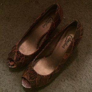 Candies heels comfortable, cheetah & snake print