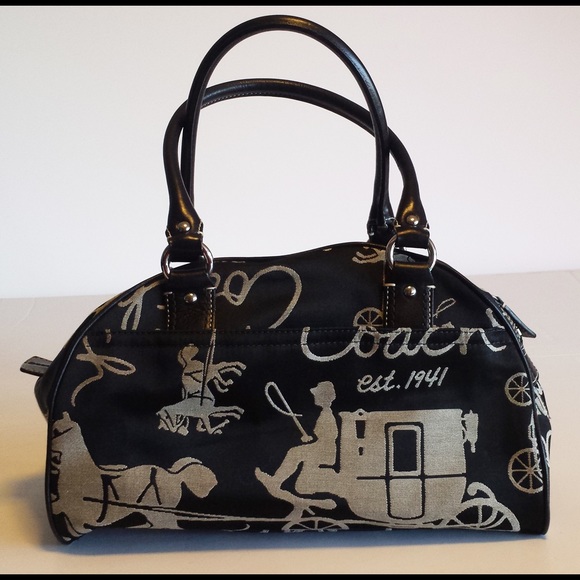 COACH Horse & Carriage Sateen Purse Handbag Tote