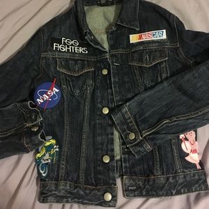 90s Denim jacket covered in 90s patches!!