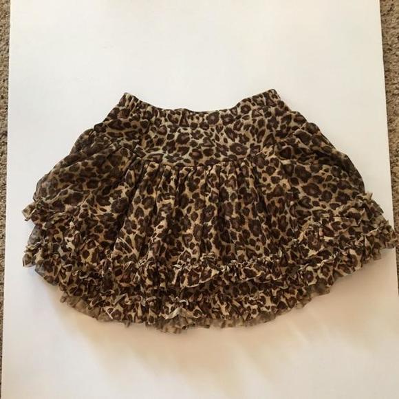 Leopard spit tulle 3 layered skirt