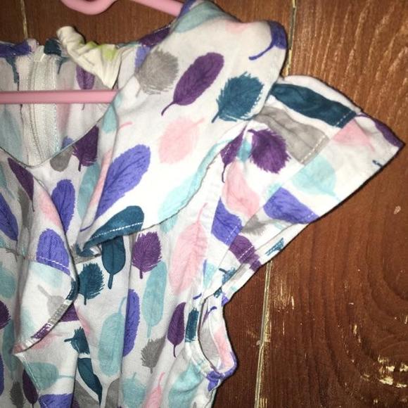 Ruffle front belted cotton dress