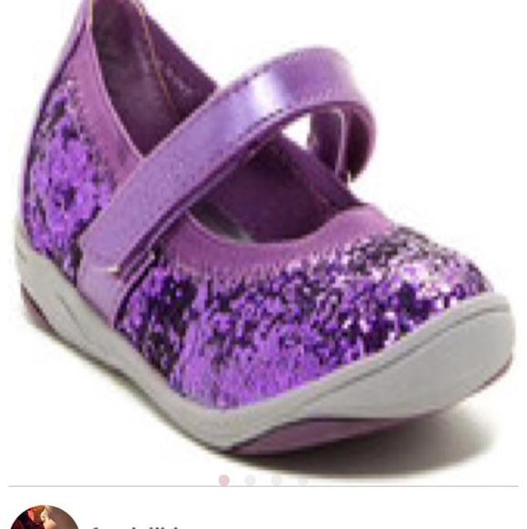 Purple sparkle shoes with strap maryjanes
