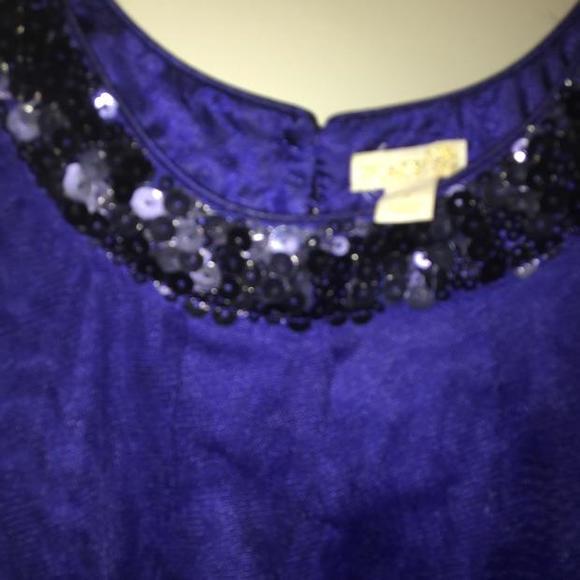 Sequined navy tulle dress fully lined