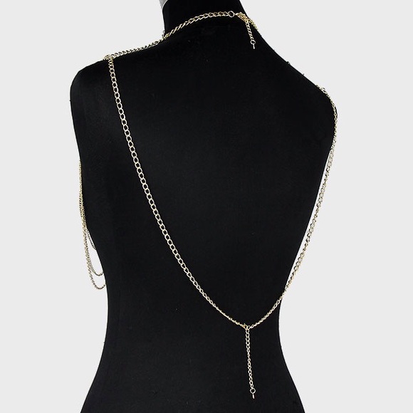 Butterfly Pearl & gold body chain - Picture 2 of 2