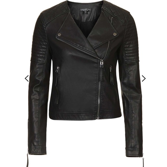 TOPSHOP Quilted Faux Leather Jacket