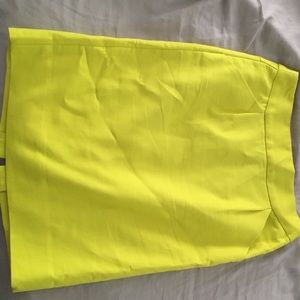 J Crew Neon Yellow Pencil Skirt size 00