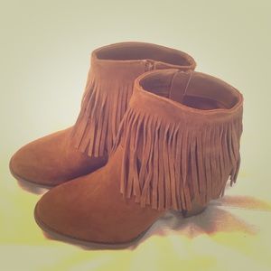 Fringe booties BRAND NEW!
