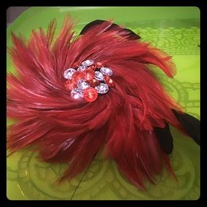 Feather Flower  Corsage Brooch Pin/@ Hair Clip.
