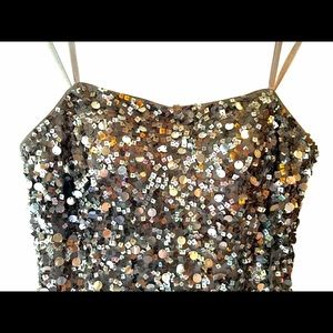 Adrianna Papell Metallic Illusion Gown