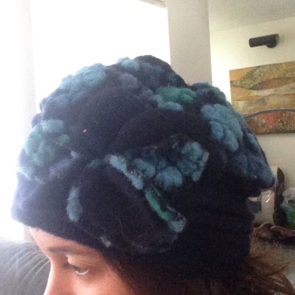 La Fenice navy/green wool blend hat