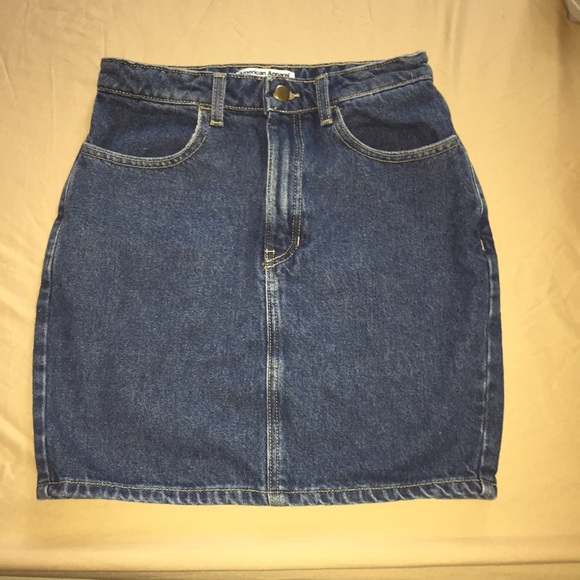 American Apparel High Rise Denim Skirt